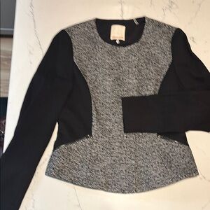 New Rebecca Taylor Chic Black and Gray Long Sleeve jacket